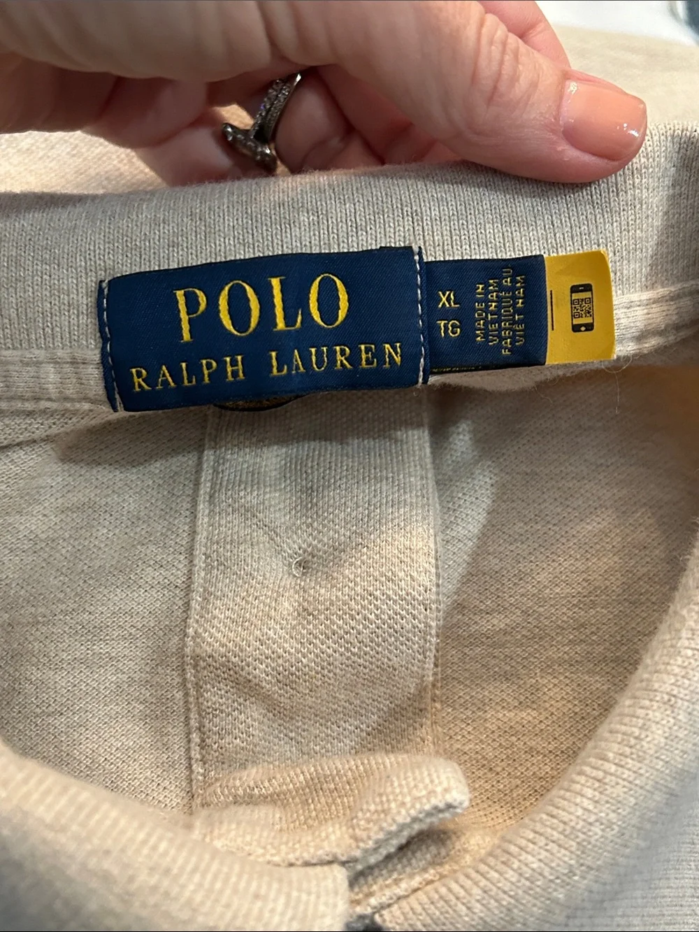 Polo Ralph Lauren Sz XL Tan Collared Polo Shirt